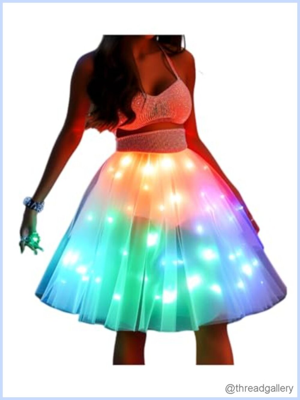 Women's Light Up Tutu Skirt with LED Lights for Party Dance Costume A-Line